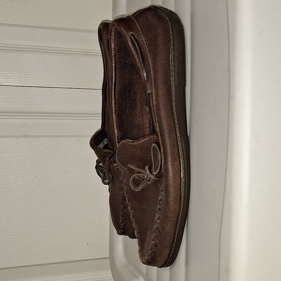 Minnetonka leather moccasins slip ons - 11 - brown chocolate moose - Picture 3 of 9